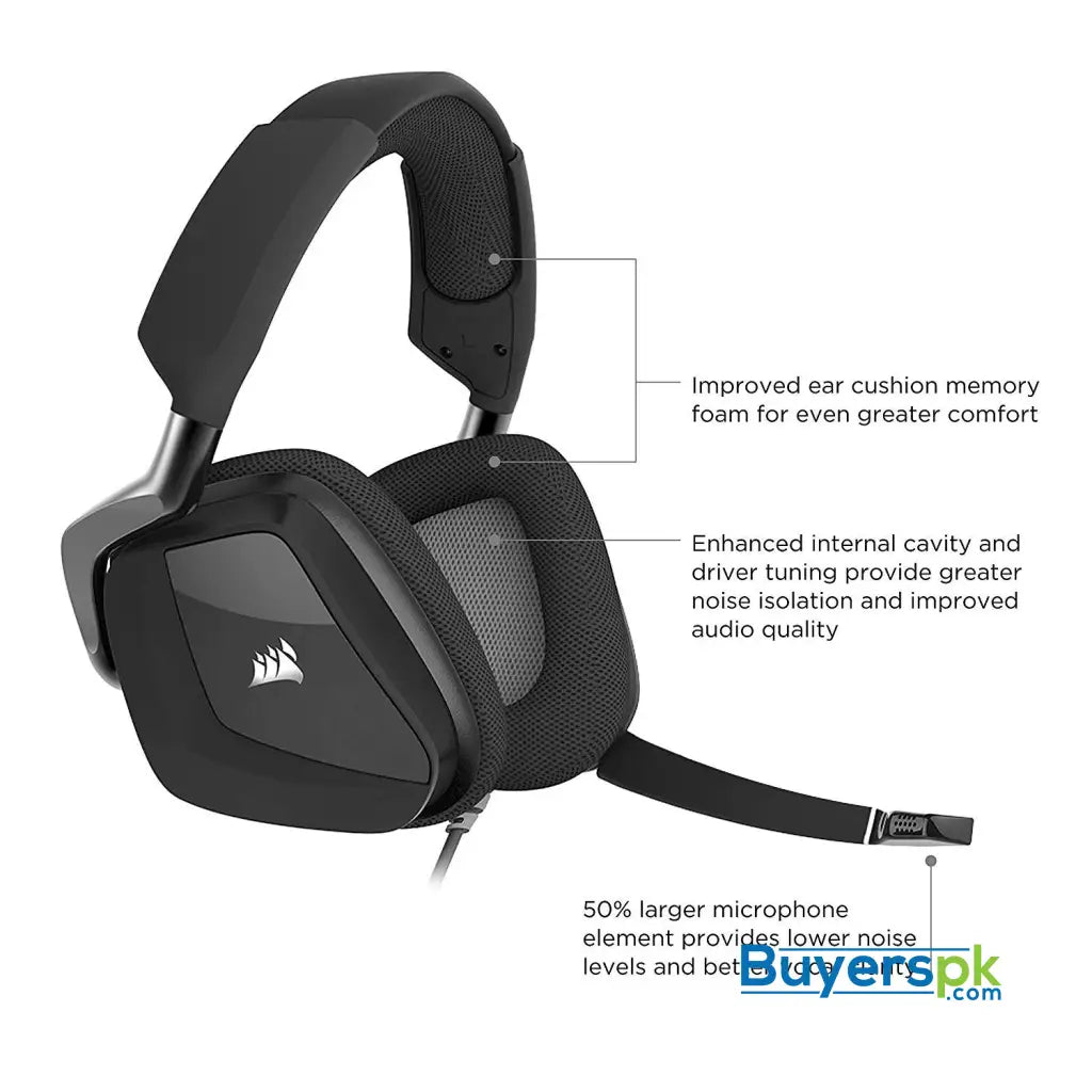 CORSAIR Void Pro CA-9011154-NA Dolby 7.1 Surround Sound Premium Gaming Headaset (Carbon) - Headset CORSAIR Void Pro CA-9011154-NA Dolby 7.1 Surround Sound Premium Gaming Headaset (Carbon) - Headset